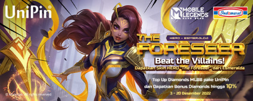 Top Up Diamonds MLBB di UniPin, Dapatkan MLBB Skin HERO Esmeralda + Bonus hingga Ribuan Diamonds dari UniPin